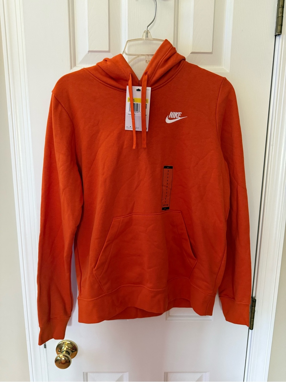 Nike Womens Orange Hoodie with White Swoosh